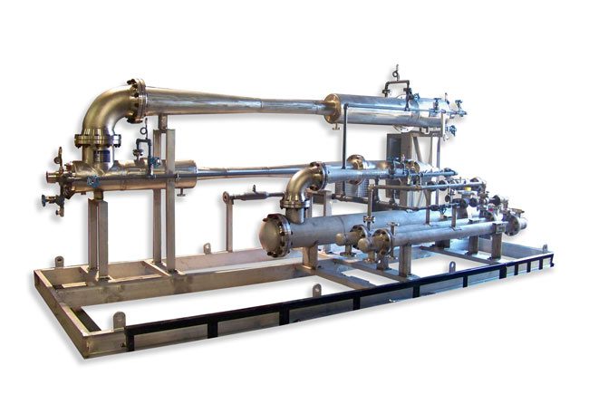 Five-Stage Vacuum System with Shell and Tube Condensers