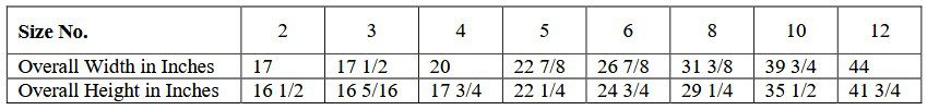 size table